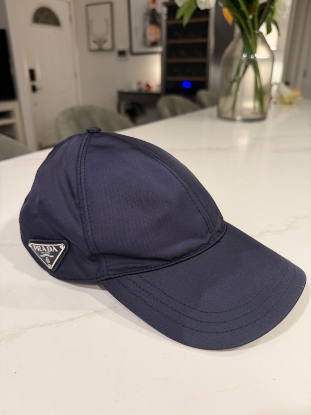 Prada Navy Re Nylon Baseball Cap XL